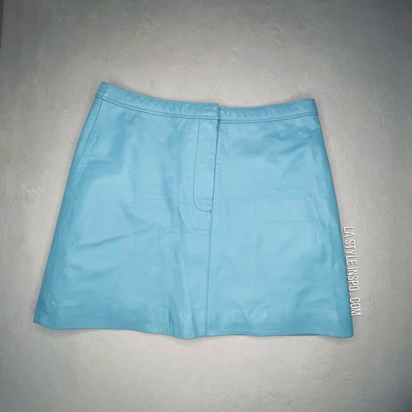 Missy Skins Lambskin Skirt Blue - Picture 4 of 6